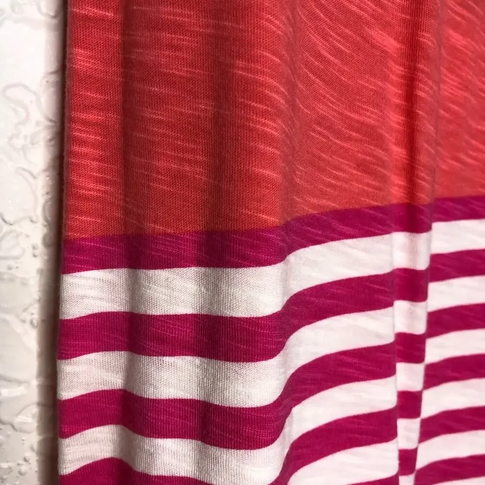 Tommy Bahama pink white tan striped sleeveless maxi dress size Extra Small XS